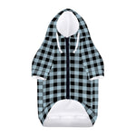 Steel Blue And Black Buffalo Check Print Dog Zip Up Hoodie