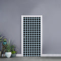 Steel Blue And Black Buffalo Check Print Door Sticker