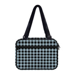 Steel Blue And Black Buffalo Check Print Double Strap Bible Bag