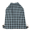 Steel Blue And Black Buffalo Check Print Drawstring Bag