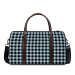 Steel Blue And Black Buffalo Check Print Duffle Bag