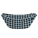 Steel Blue And Black Buffalo Check Print Fanny Pack