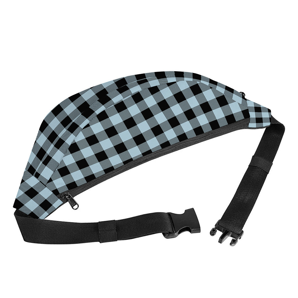 Steel Blue And Black Buffalo Check Print Fanny Pack