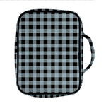 Steel Blue And Black Buffalo Check Print Front Pocket Bible Bag