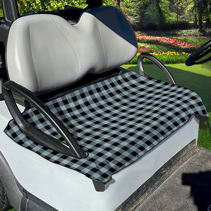 Steel Blue And Black Buffalo Check Print Golf Cart Seat Cover