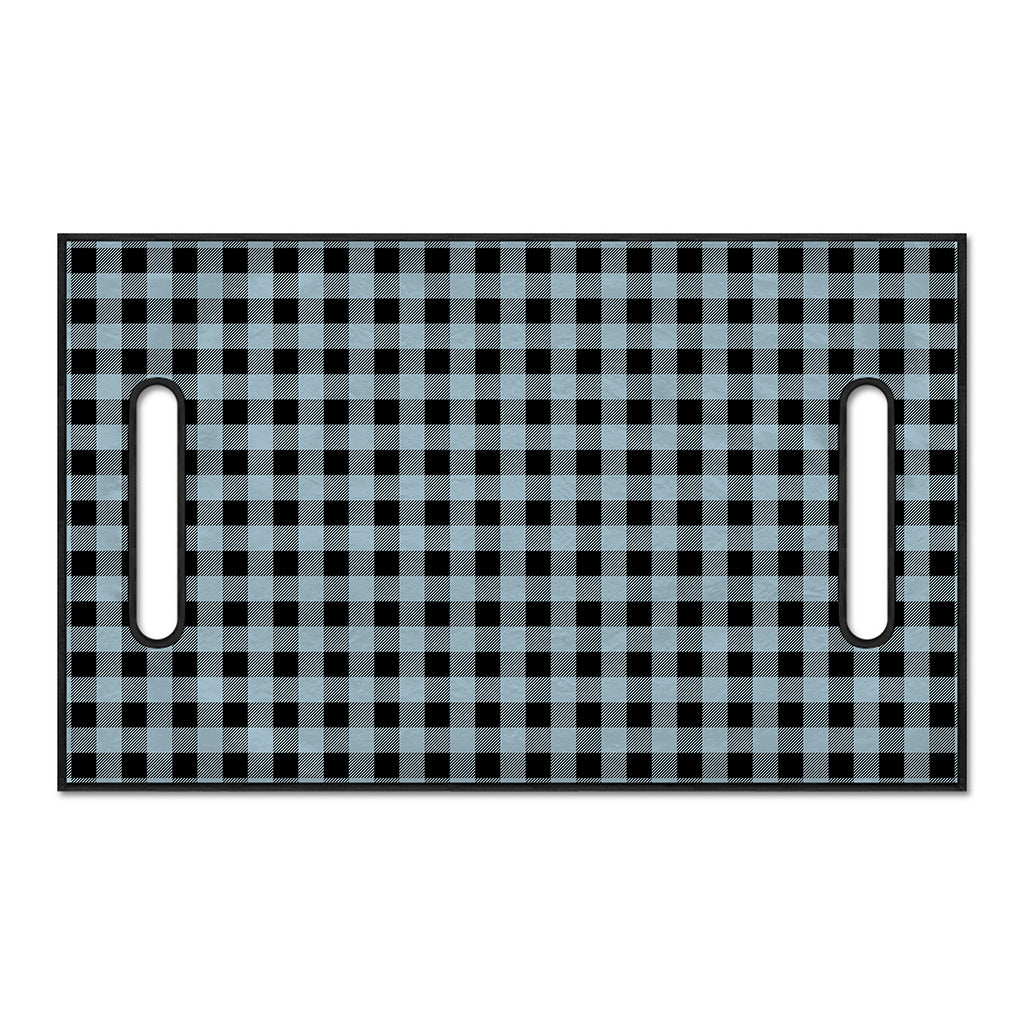 Steel Blue And Black Buffalo Check Print Golf Cart Seat Cover
