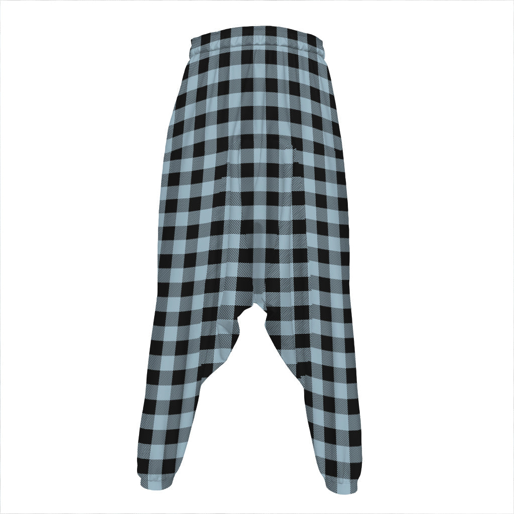 Steel Blue And Black Buffalo Check Print Hammer Pants