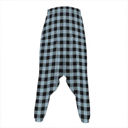 Steel Blue And Black Buffalo Check Print Hammer Pants
