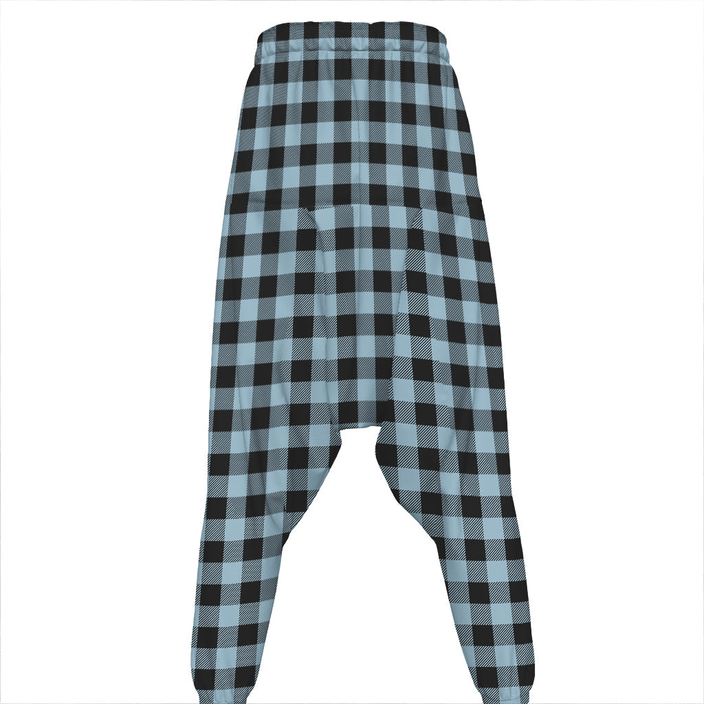 Steel Blue And Black Buffalo Check Print Hammer Pants