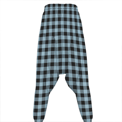 Steel Blue And Black Buffalo Check Print Hammer Pants