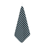 Steel Blue And Black Buffalo Check Print Hand Towel