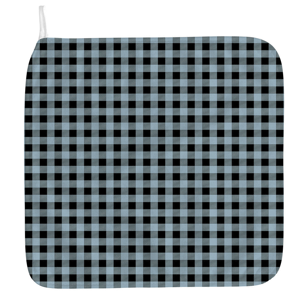 Steel Blue And Black Buffalo Check Print Hand Towel