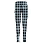 Steel Blue And Black Buffalo Check Print High-Waisted Pocket Leggings