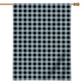 Steel Blue And Black Buffalo Check Print House Flag