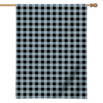 Steel Blue And Black Buffalo Check Print House Flag