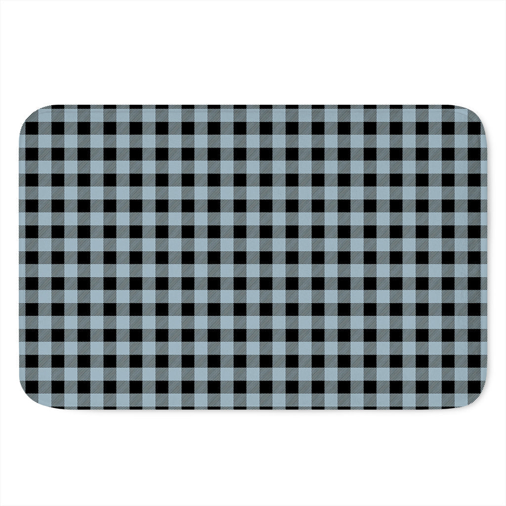 Steel Blue And Black Buffalo Check Print Indoor Door Mat