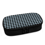 Steel Blue And Black Buffalo Check Print Insulin Cooler Travel Case