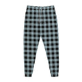 Steel Blue And Black Buffalo Check Print Jogger Pants