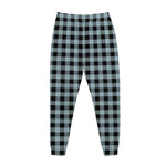Steel Blue And Black Buffalo Check Print Jogger Pants