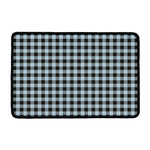 Steel Blue And Black Buffalo Check Print Kitchen Mat