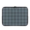 Steel Blue And Black Buffalo Check Print Laptop Sleeve