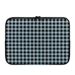 Steel Blue And Black Buffalo Check Print Laptop Sleeve