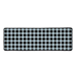Steel Blue And Black Buffalo Check Print Long Kitchen Mat