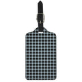 Steel Blue And Black Buffalo Check Print Luggage Tag