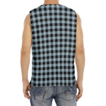Steel Blue And Black Buffalo Check Print Men's Fitness Tank Top