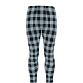 Steel Blue And Black Buffalo Check Print Men's Leggings