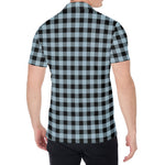 Steel Blue And Black Buffalo Check Print Men's Shirt