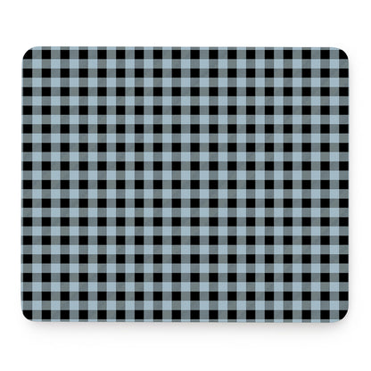 Steel Blue And Black Buffalo Check Print Mouse Pad