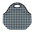 Steel Blue And Black Buffalo Check Print Neoprene Lunch Bag