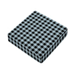 Steel Blue And Black Buffalo Check Print Outdoor Seat Cushion Cover