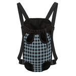 Steel Blue And Black Buffalo Check Print Pet Carrier Backpack