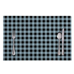 Steel Blue And Black Buffalo Check Print Placemat