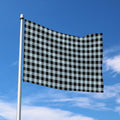 Steel Blue And Black Buffalo Check Print Polyester Flag