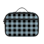 Steel Blue And Black Buffalo Check Print Portable Lunch Bag