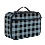 Steel Blue And Black Buffalo Check Print Portable Lunch Bag