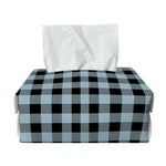 Steel Blue And Black Buffalo Check Print Rectangle Tissue Box Cover