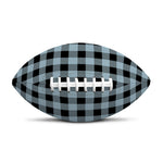 Steel Blue And Black Buffalo Check Print Rugby Ball