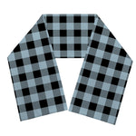 Steel Blue And Black Buffalo Check Print Scarf