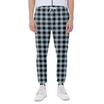 Steel Blue And Black Buffalo Check Print Scuba Joggers