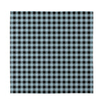 Steel Blue And Black Buffalo Check Print Silk Bandana