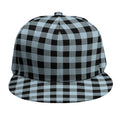 Steel Blue And Black Buffalo Check Print Snapback Cap