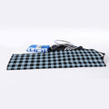 Steel Blue And Black Buffalo Check Print Sports Towel