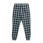 Steel Blue And Black Buffalo Check Print Sweatpants