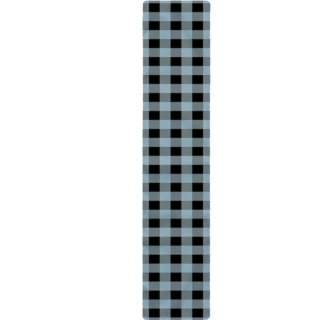 Steel Blue And Black Buffalo Check Print Table Runner