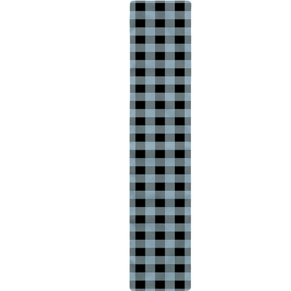 Steel Blue And Black Buffalo Check Print Table Runner