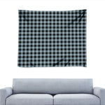 Steel Blue And Black Buffalo Check Print Tapestry